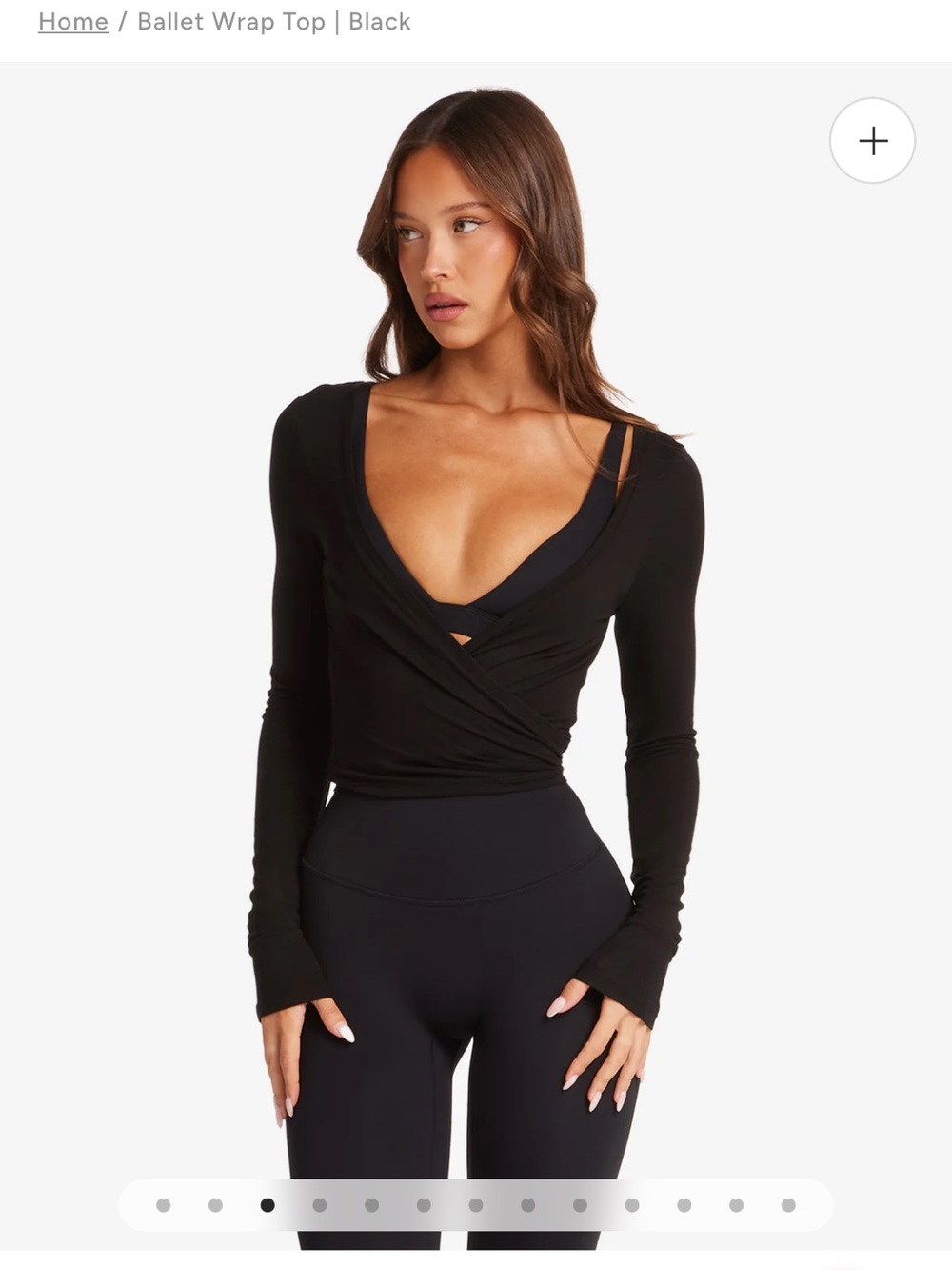 Crop Shop Boutique Black Wrap Top in Black